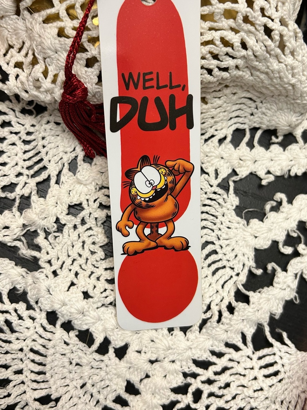 Well, DUH Garfield Red Bookmark - Classic Garfield Design